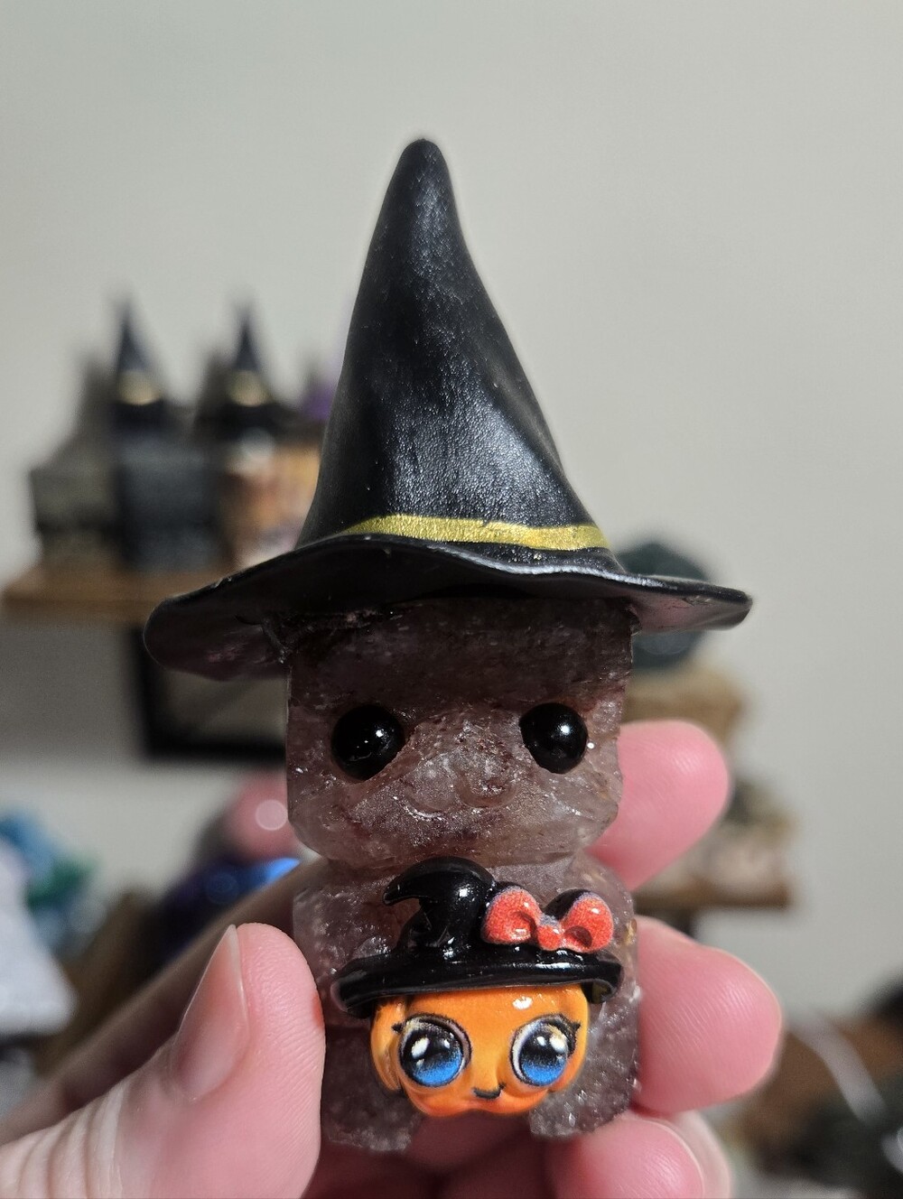 Strawberry Quartz Witch Pumpkin Crystal Hedgie Buddy